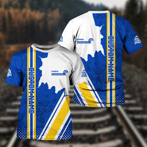 Railspirit Personalized Conrail Railroad T-Shirt All Over Printed Unisex Shirt