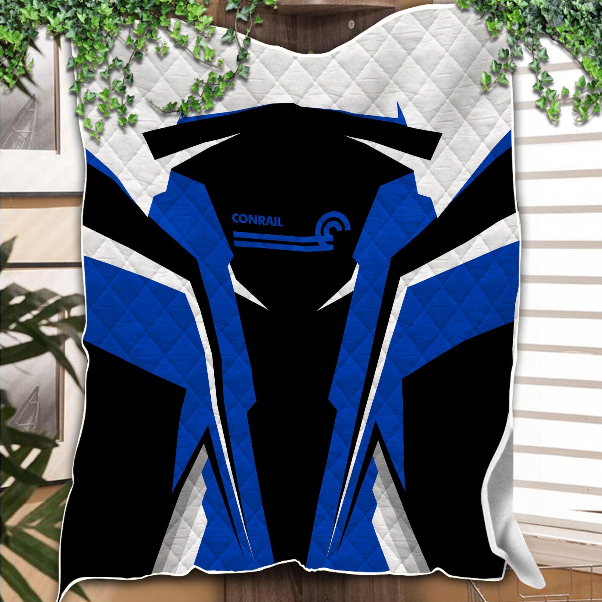 Railspirit Personalized Conrail Railroad Premium Quilts Strong Line Train Premium Quilts Gift Idea For Train Lover