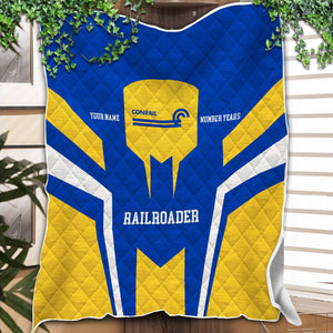 Railspirit Personalized Conrail Railroad Premium Quilts Custom Year Railroader Gift Idea For Train Lover
