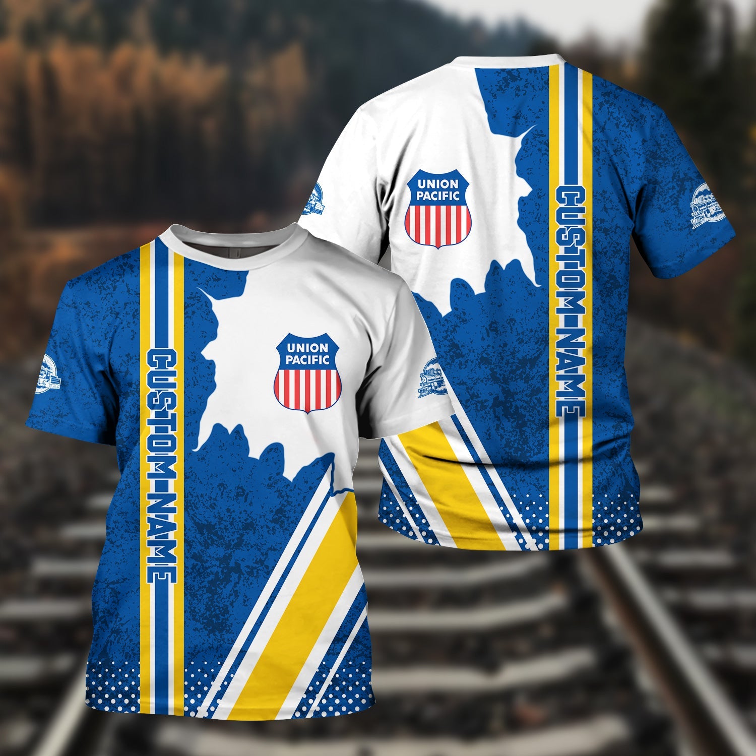 Railspirit Personalized Union Pacific Railroad T-Shirt Big Boy All Over Printed Unisex Shirt