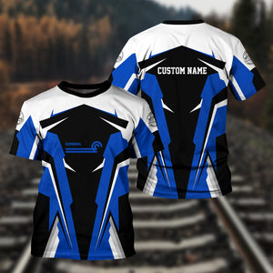 Railspirit Personalized Conrail Railroad T Shirt Strong Line Style Train Unisex Shirt All Over Print