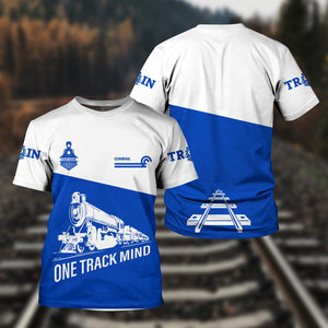 Railspirit Personalized Conrail Railroad T Shirt One Track Mind Unisex Train Shirt Gift Idea For Train Lover