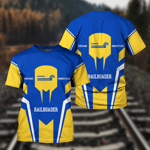 Railspirit Personalized Conrail Railroad T-Shirt Custom Year Railroader Shirt Gift Idea For Train Lover