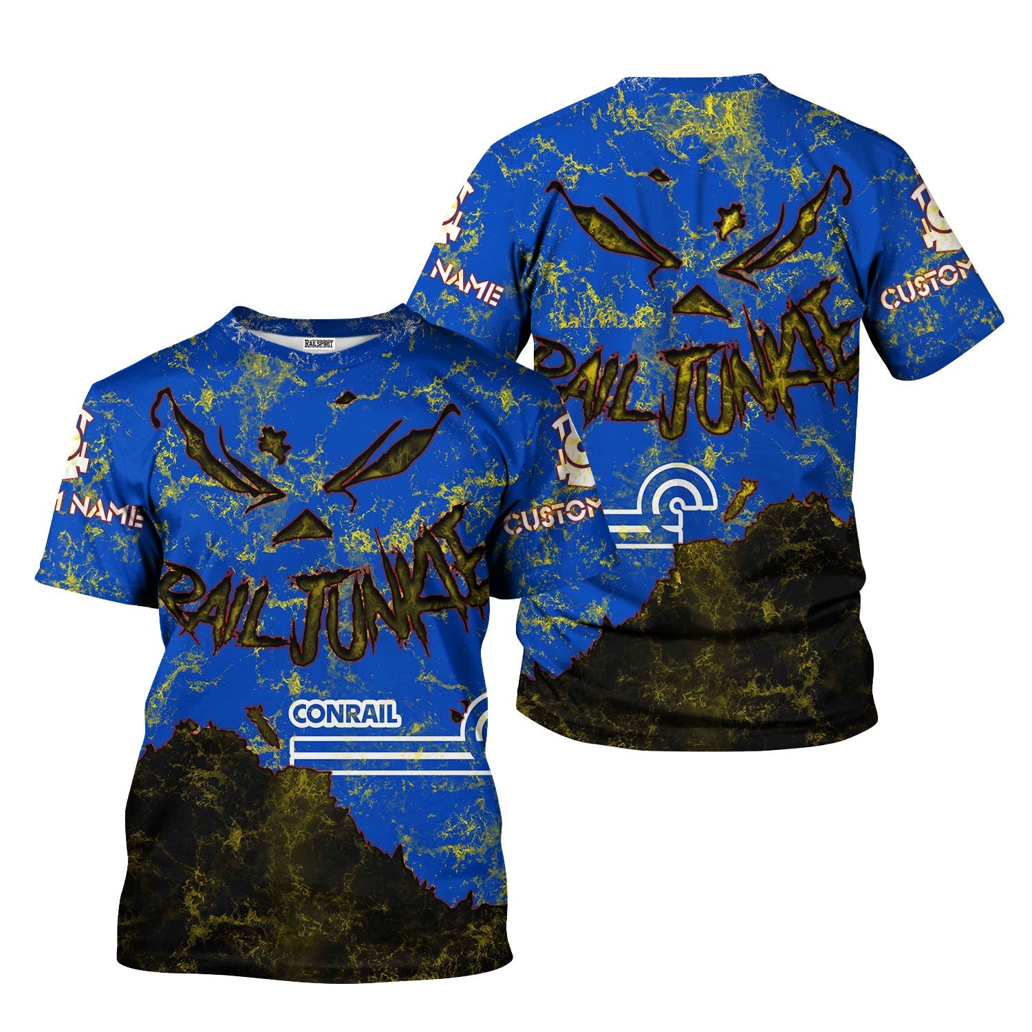 Railspirit Personalized Conrail Railroad T-Shirt Torn Graphic Style Train Shirt For Rail Junkie