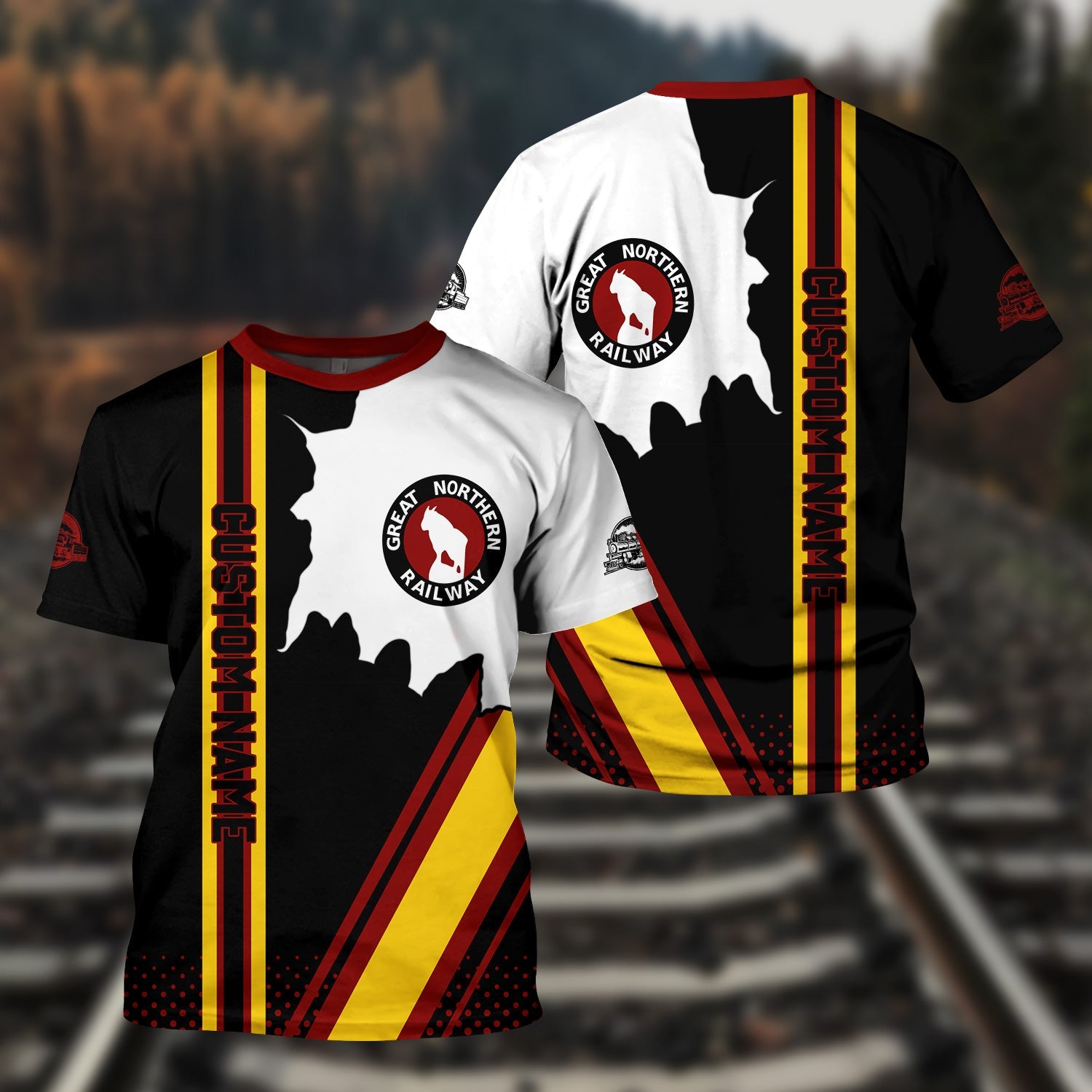 Railspirit Personalized Great Northern Railway T-Shirt GNR All Over Printed Unisex Shirt