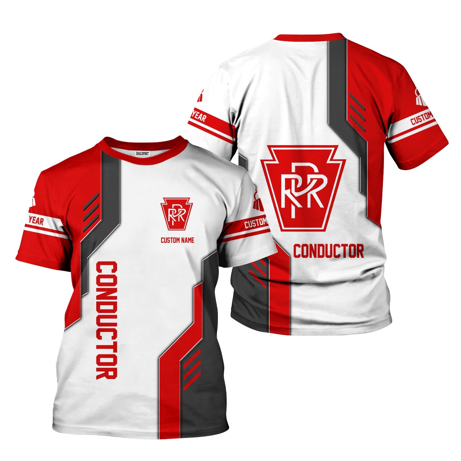 Railspirit Personalized Pennsylvania Railroad T-Shirt Unique Railway Style with Custom Job Train Shirt