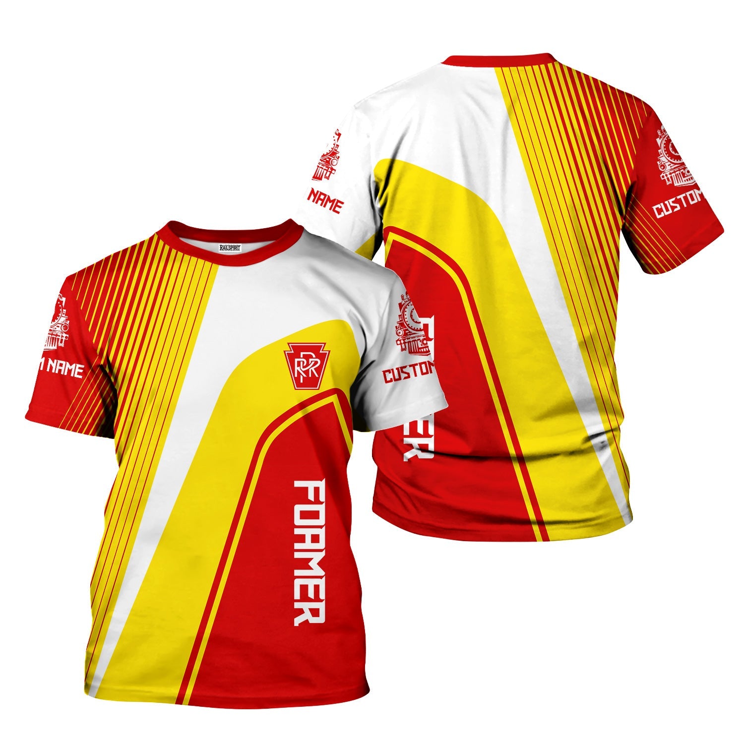 Railspirit Personalized Pennsylvania Railroad T-Shirt Vibrant Striking Style Shirt For Rail Enthusiasts