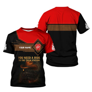 Railspirit Personalized Pennsylvania Railroad T-Shirt You Need A Ride To The Train Station Shirt For Train Lovers