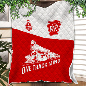Railspirit Personalized Pennsylvania Railroad Premium Quilt One Track Mind Train Premium Quilt Gift Idea For Train Lover