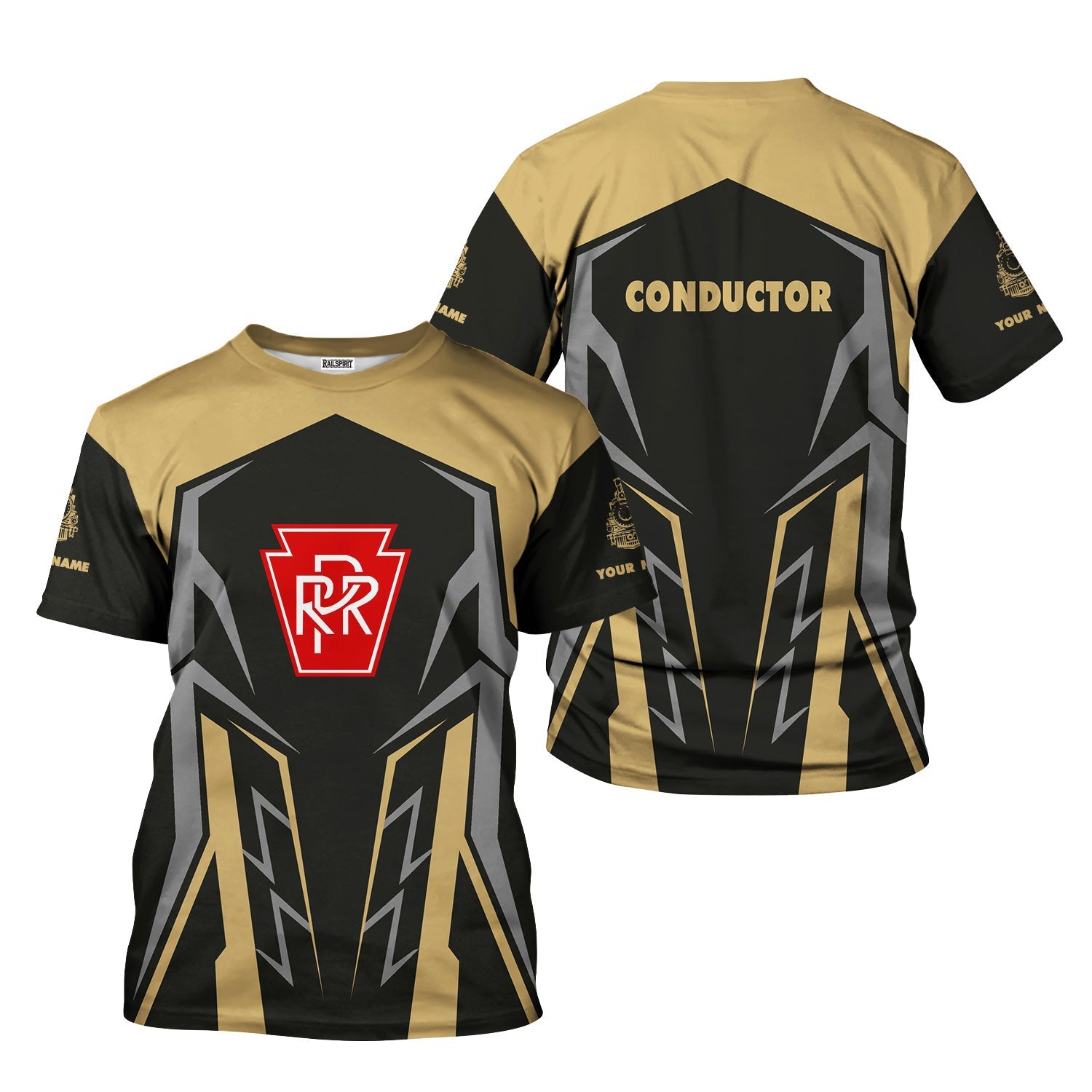 Railspirit Personalized Pennsylvania Railroad T-Shirt Futuristic Design with Custom Job Train Shirt