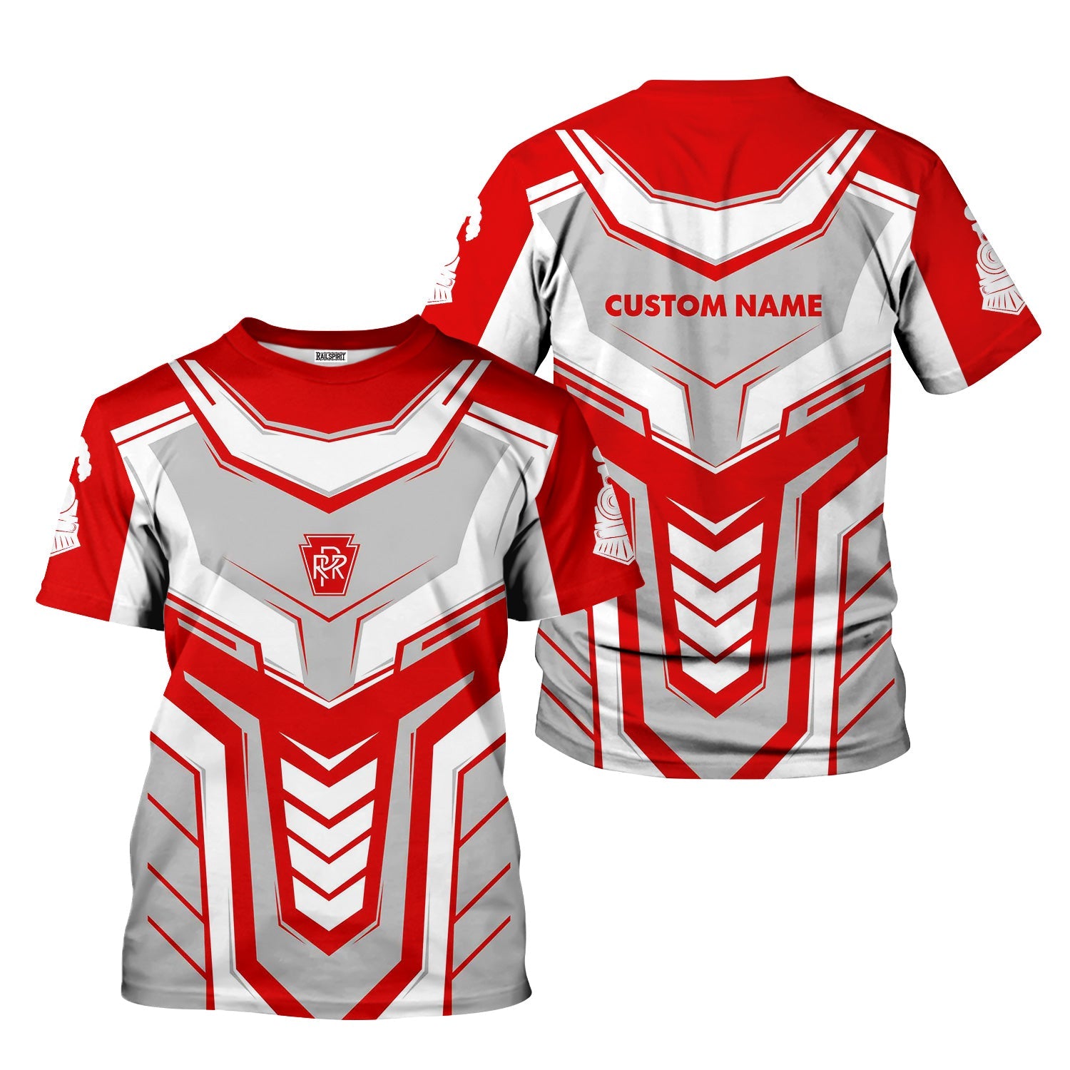 Railspirit Personalized Pennsylvania Railroad T-Shirt Armor-Inspired Design Train Shirt All Over Print