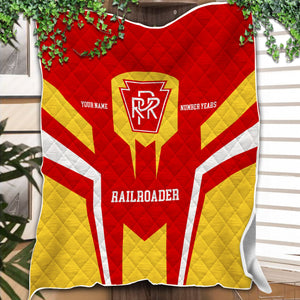 Railspirit Personalized Pennsylvania Railroad Premium Quilts Custom Year Railroader Gift Idea For Train Lover