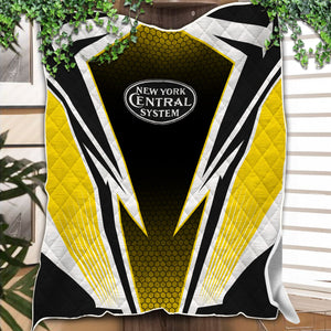 Railspirit New York Central Railroad Premium Quilts Lightning Graphic Style Premium Quilts Gift Idea For Train Lover