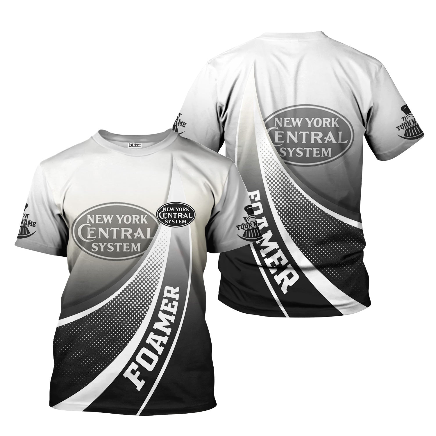 Railspirit Personalized New York Central Railroad T-Shirt Railway-Themed Style Shirt Gift Idea For Trainspotter