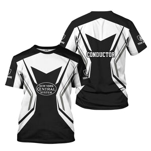 Railspirit Personalized New York Central Railroad T-Shirt Unique Style with Custom Job Train Shirt