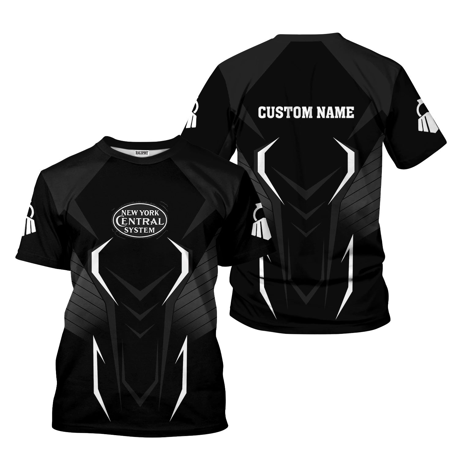 Railspirit Personalized New York Central Railroad T-Shirt Dynamic Design Style Perfect Shirt for Train Enthusiasts