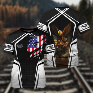 Railspirit Personalized New York Central Railroad T Shirt American Eagle Vintage Train Shirt