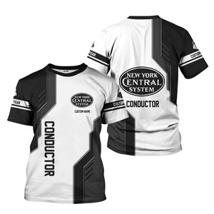 Railspirit Personalized New York Central Railroad T-Shirt Unique Railway Style with Custom Job Train Shirt