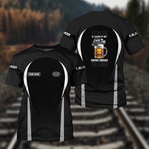 Railspirit Personalized New York Central Railroad T Shirt Stress Is Caused By Not Having Enough Trains Shirt All Over Print