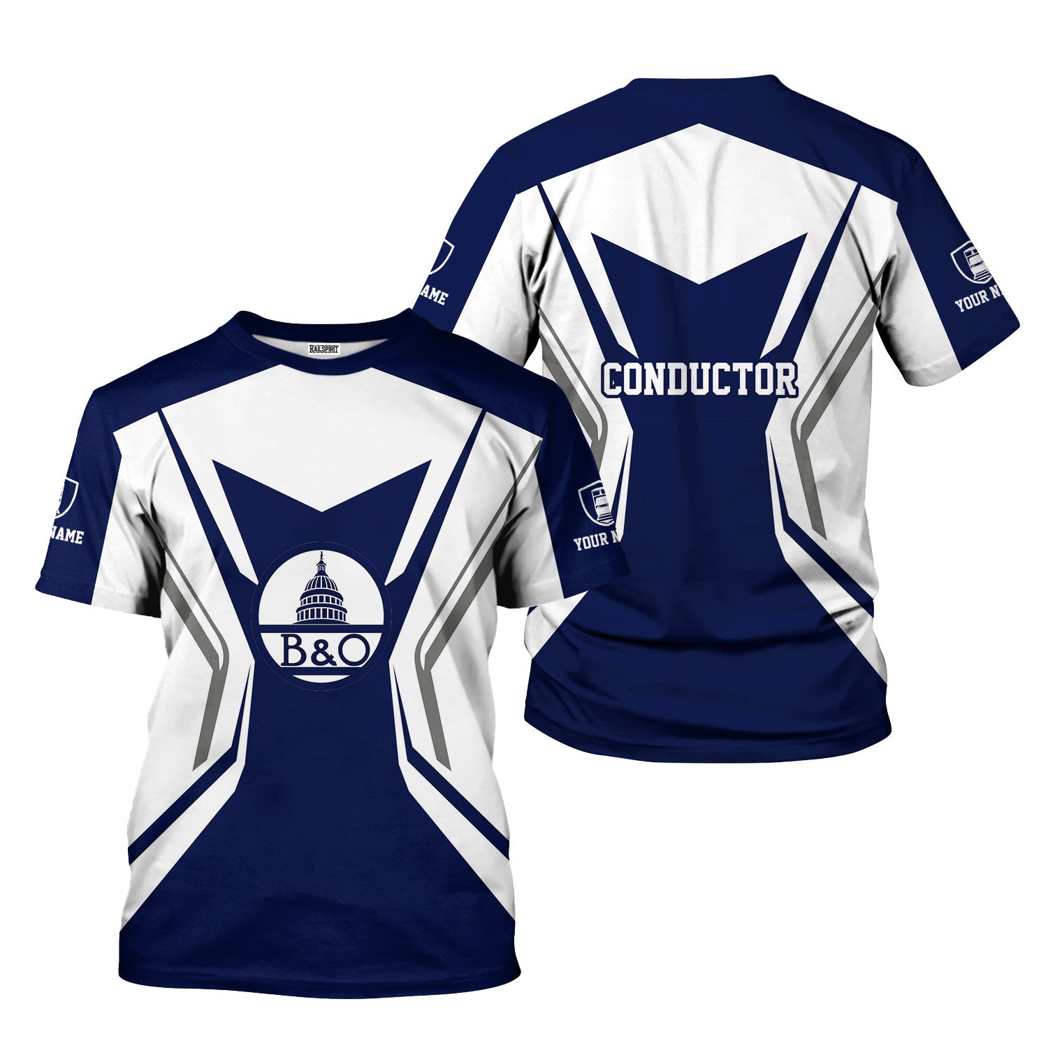 Railspirit Personalized Baltimore and Ohio Railroad T-Shirt Unique Style with Custom Job B&O Train Shirt