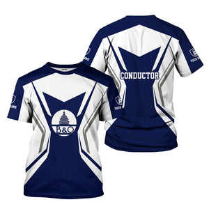 Railspirit Personalized Baltimore and Ohio Railroad T-Shirt Unique Style with Custom Job B&O Train Shirt