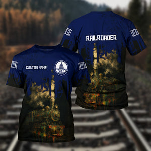 Railspirit Personalized Baltimore and Ohio Railroad T-Shirt Vintage Train Art Style B&O Shirt For Locomotive Fans