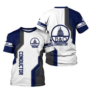 Railspirit Personalized Baltimore and Ohio Railroad T-Shirt Unique Railway Style with Custom Job B&O Train Shirt