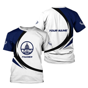 Railspirit Personalized Baltimore and Ohio Railroad T-Shirt Unique Graphic Style B&O Shirt For Train Enthusiasts