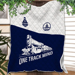 Railspirit Personalized Baltimore and Ohio Railroad Premium Quilt One Track Mind B&O Train Premium Quilt Gift Idea For Train Lover