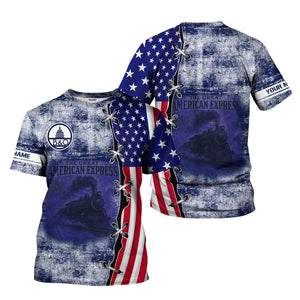 Railspirit Personalized Baltimore and Ohio Railroad T-Shirt Retro American Express Train With USA Flag B&O Shirt