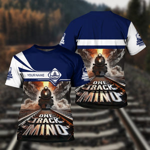 Railspirit Personalized Baltimore and Ohio Railroad T Shirt One Track Mind B&O Train Printed Shirt