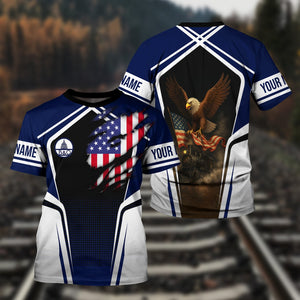 Railspirit Personalized Baltimore and Ohio Railroad T Shirt American Eagle Vintage Train B&O Shirt