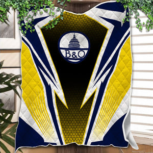 Railspirit Baltimore and Ohio Railroad Premium Quilts Lightning Graphic Style B&O Premium Quilts Gift Idea For Train Lover