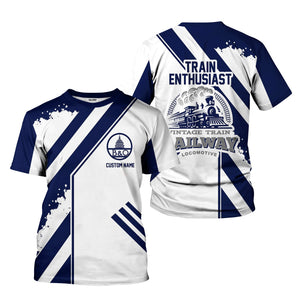 Railspirit Personalized Baltimore and Ohio Railroad T-Shirt Locomotive Design B&O Train Shirt for Train Enthusiast