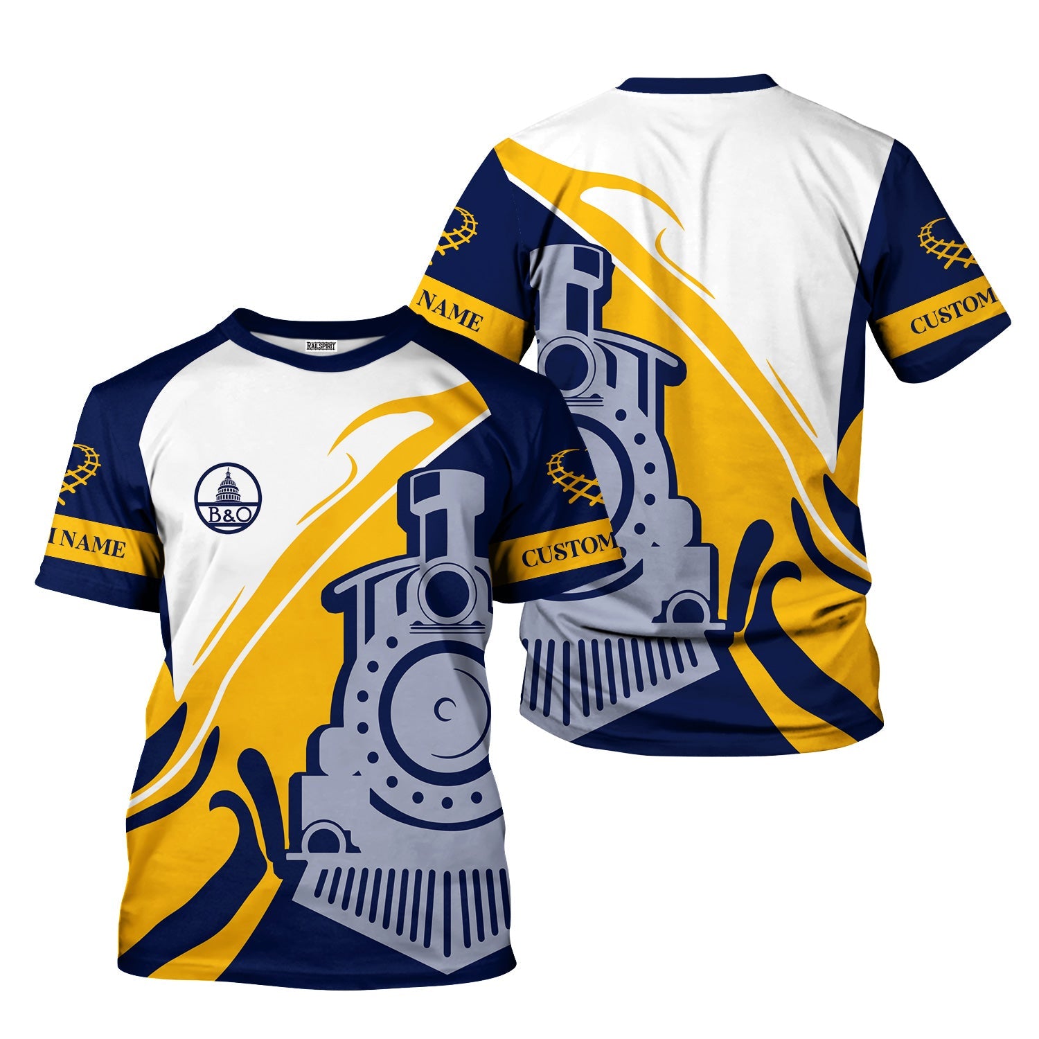 Railspirit Personalized Baltimore and Ohio Railroad T-Shirt Flame-Inspired Style B&O Shirt Gift Idea For Train Lovers