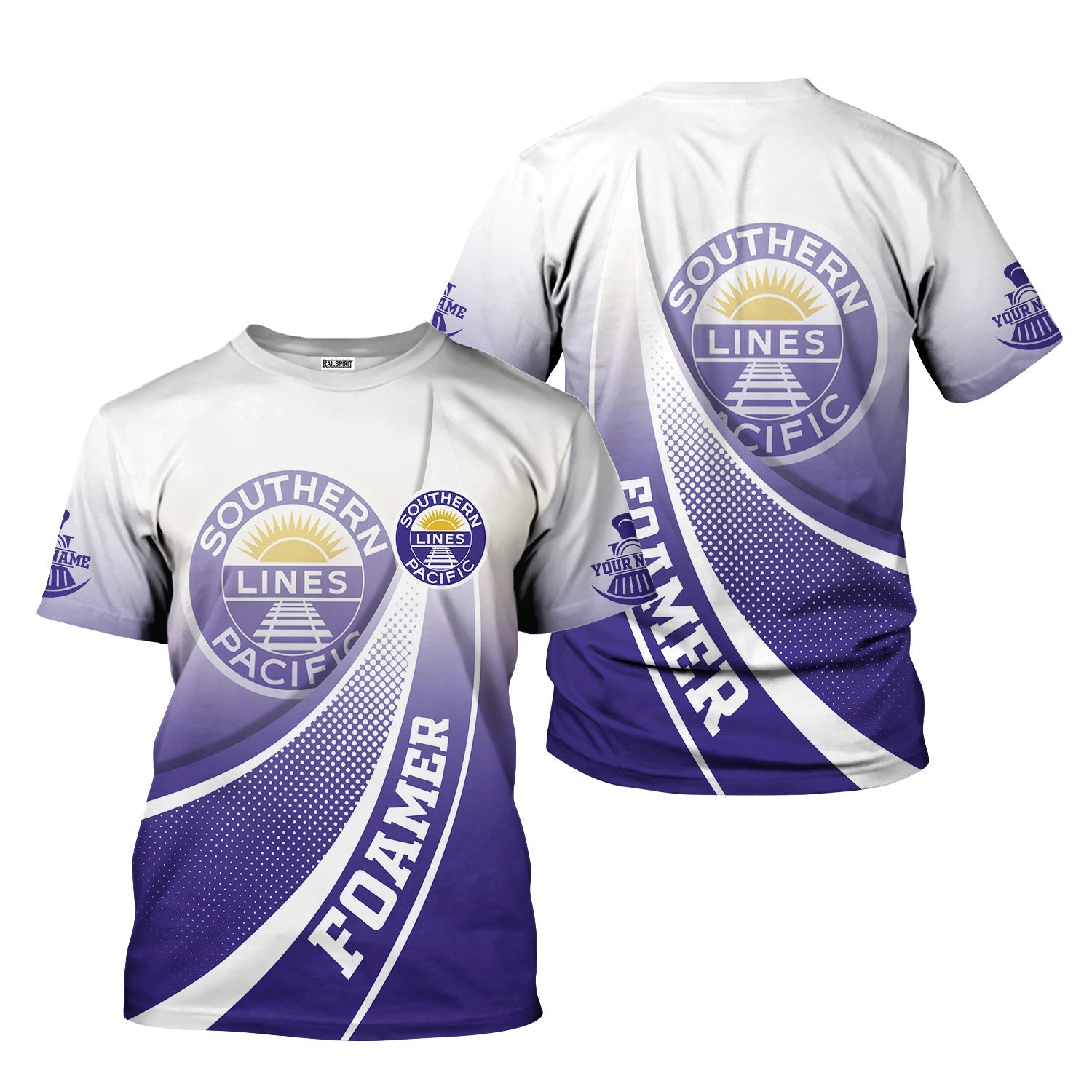 Railspirit Personalized Southern Pacific Railroad T-Shirt Railway-Themed Style Shirt Gift Idea For Trainspotter