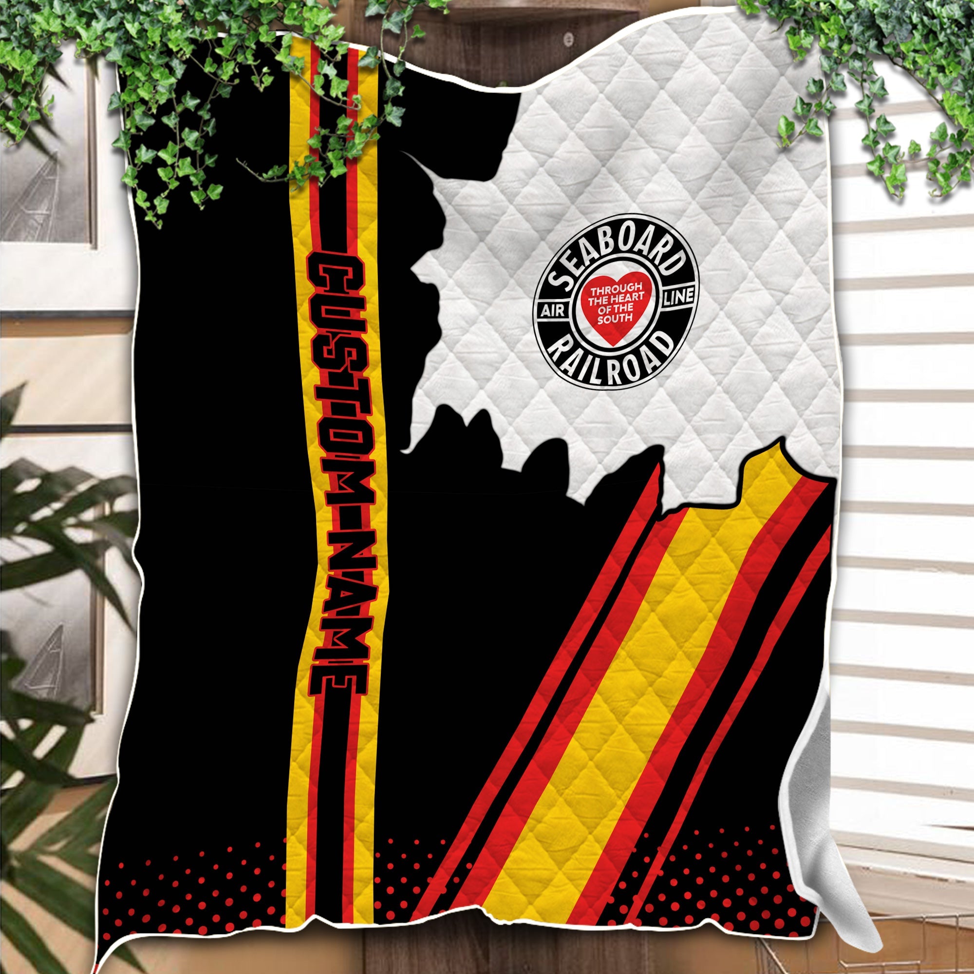 Railspirit Personalized Seaboard Air Line Railroad Premium Quilts Vintage All Over Printed Premium Quilts