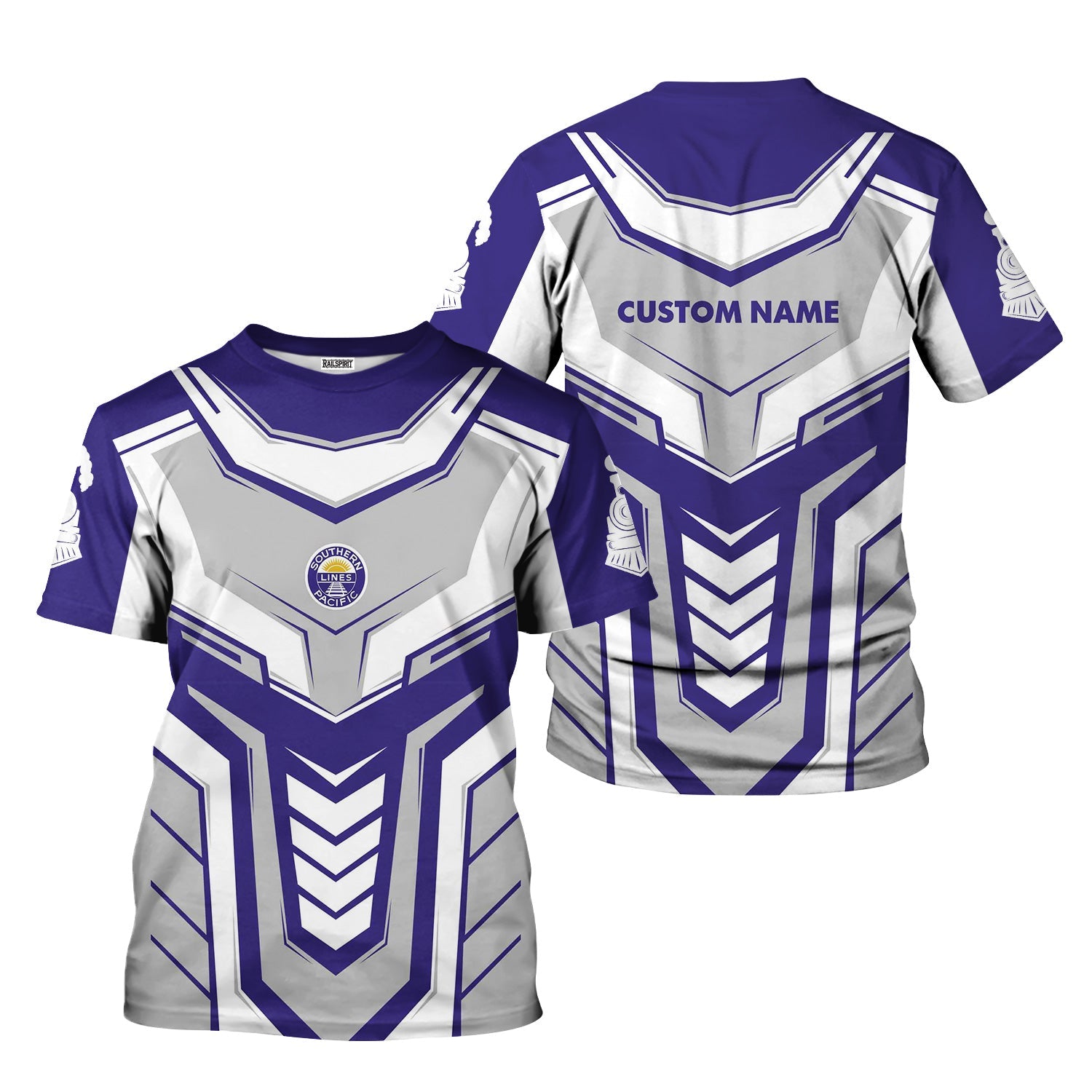 Railspirit Personalized Southern Pacific Railroad T-Shirt Armor-Inspired Design Train Shirt All Over Print