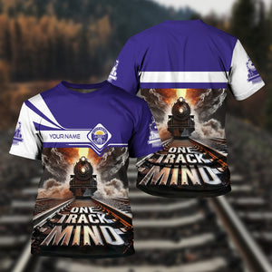Railspirit Personalized Southern Pacific Railroad T Shirt One Track Mind Train Printed Shirt