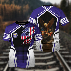 Railspirit Personalized Southern Pacific Railroad T Shirt American Eagle Vintage Train Shirt