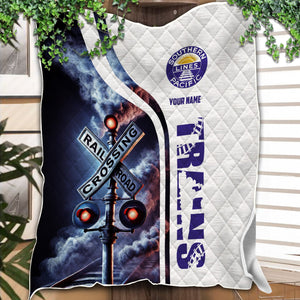 Railspirit Personalized Southern Pacific Railroad Premium Quilts Railroad Crossing Sign Quilts All Over Print