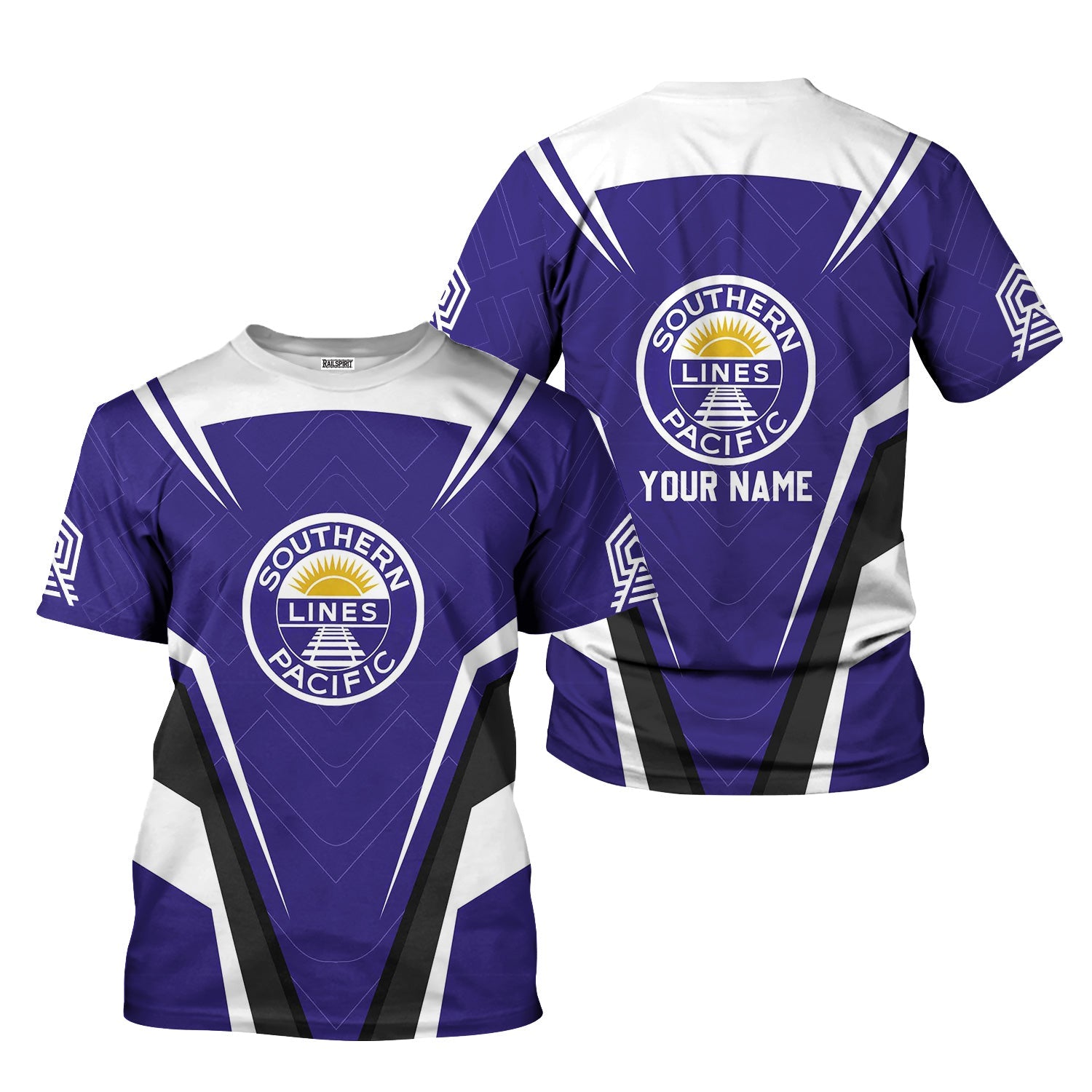 Railspirit Personalized Southern Pacific Railroad T-Shirt Railway Inspired Apparel Train Shirt for Train Lovers