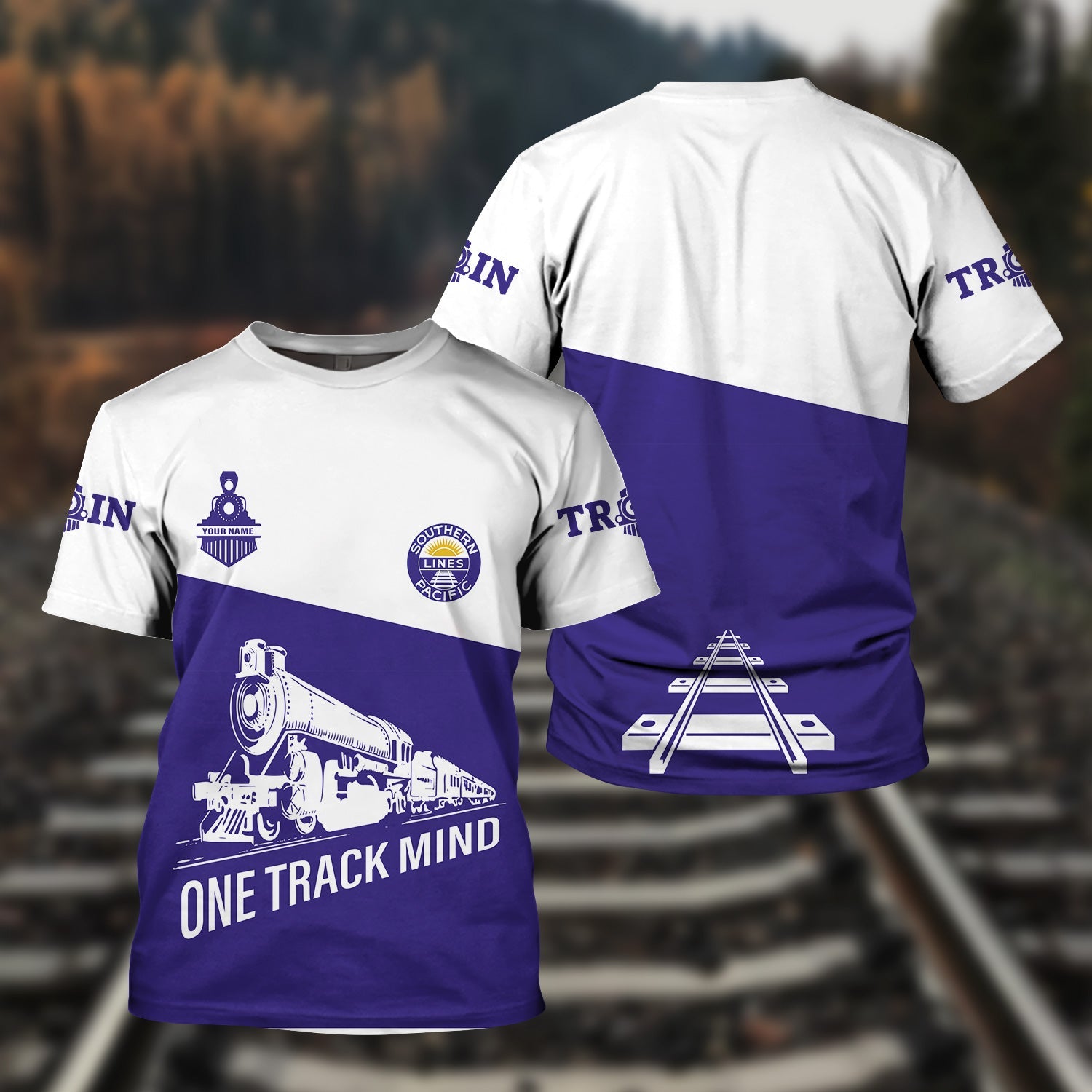 Railspirit Personalized Southern Pacific Railroad T Shirt One Track Mind Unisex Train Shirt Gift Idea For Train Lover