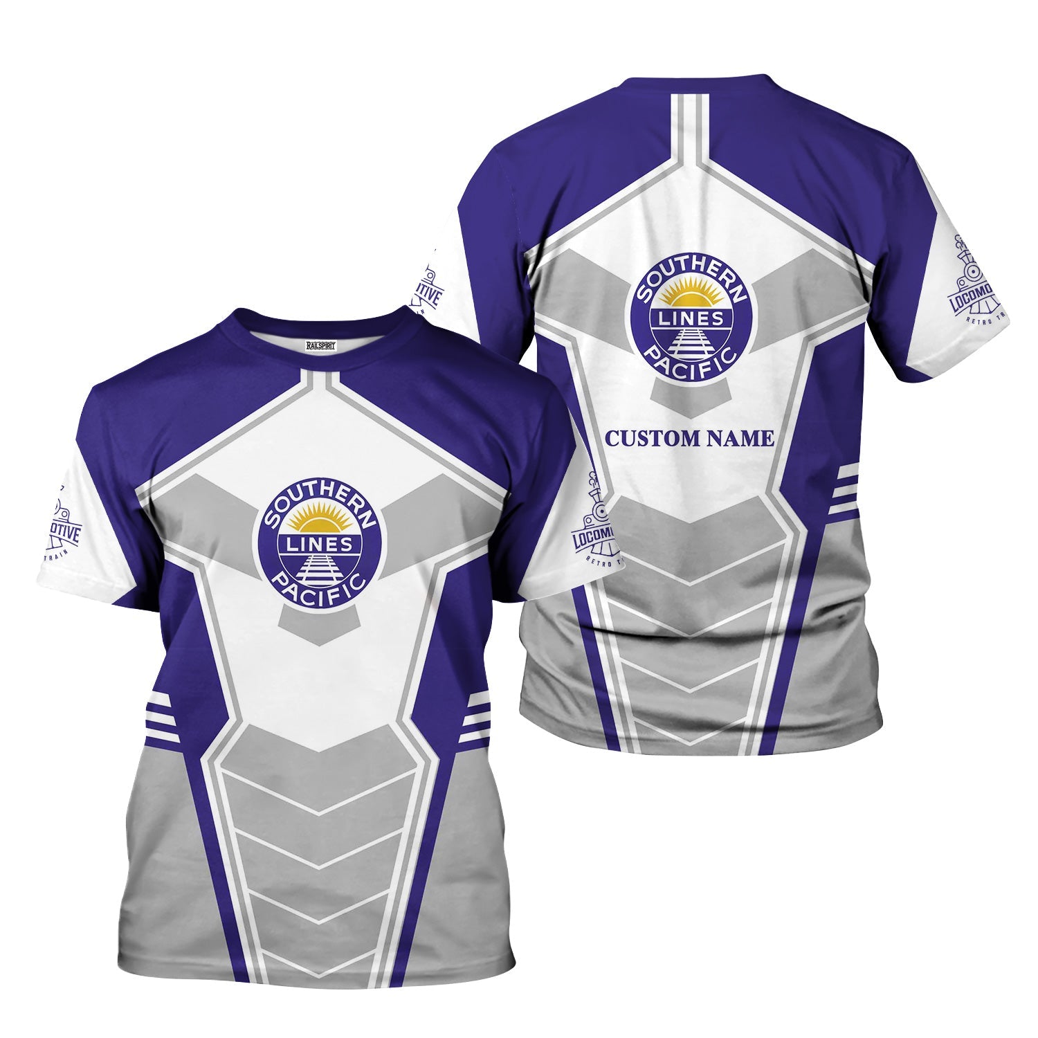 Railspirit Personalized Southern Pacific Railroad T-Shirt Engine-Inspired Style Train Shirt for Railroad Fanatic