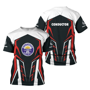 Railspirit Personalized Southern Pacific Railroad T-Shirt Futuristic Design with Custom Job Train Shirt