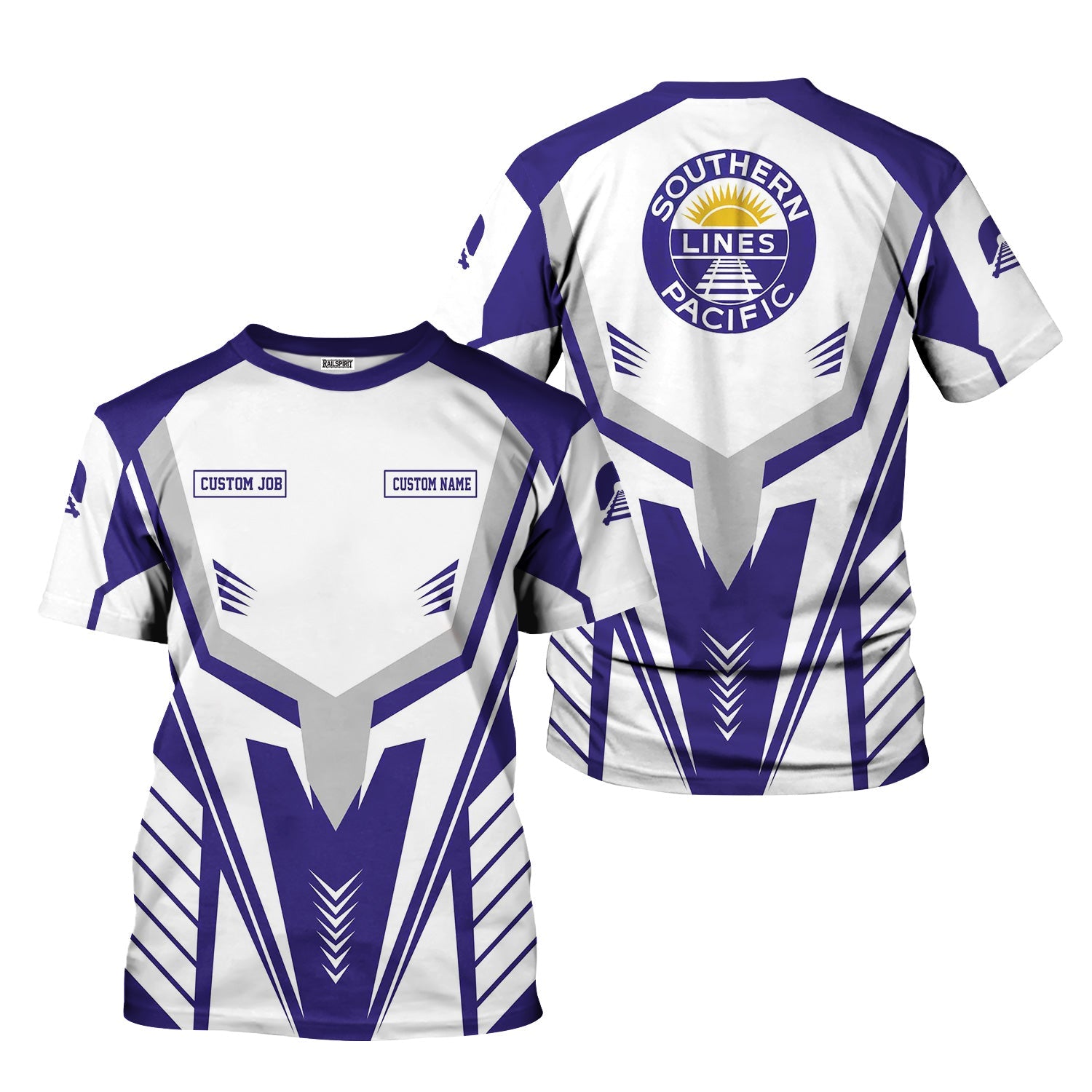 Railspirit Personalized Southern Pacific Railroad T-Shirt Workwear-Inspired with Custom Position Train Shirt