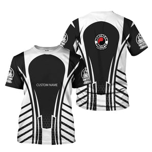 Railspirit Personalized Northern Pacific Railway T-Shirt Striped Railroad Style Train Shirt All Over Print