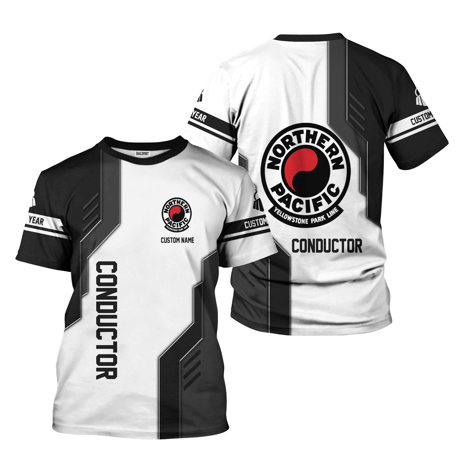 Railspirit Personalized Northern Pacific Railway T-Shirt Unique Railway Style with Custom Job Train Shirt