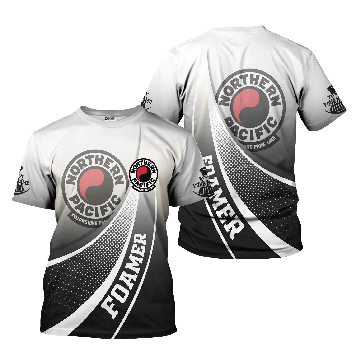 Railspirit Personalized Northern Pacific Railway T-Shirt Railway-Themed Style Shirt Gift Idea For Trainspotter