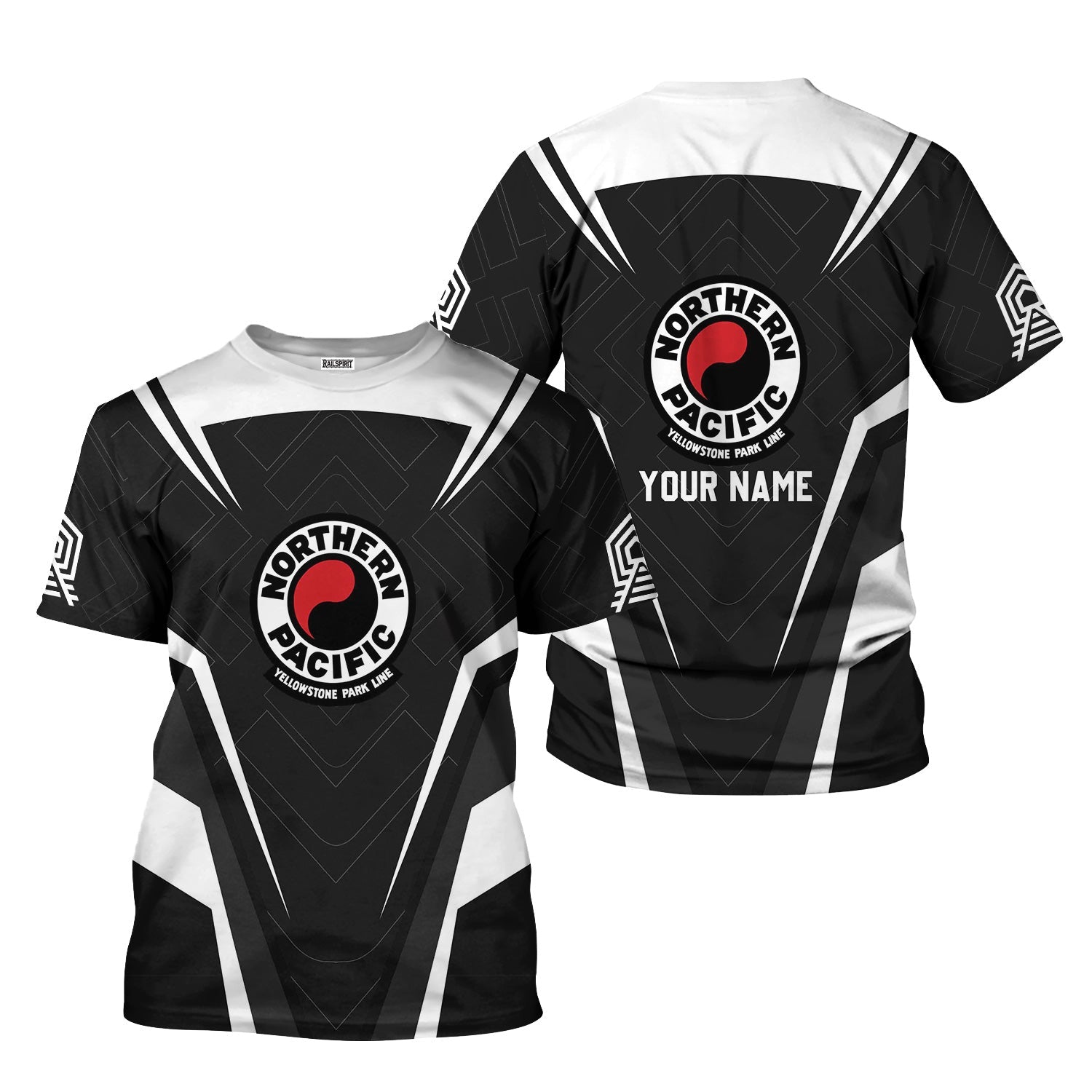 Railspirit Personalized Northern Pacific Railway T-Shirt Railway Inspired Apparel Train Shirt for Train Lovers